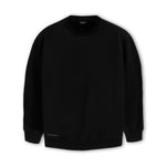 Sweat noir oversize gueules noires vue face vetement minimaliste 
