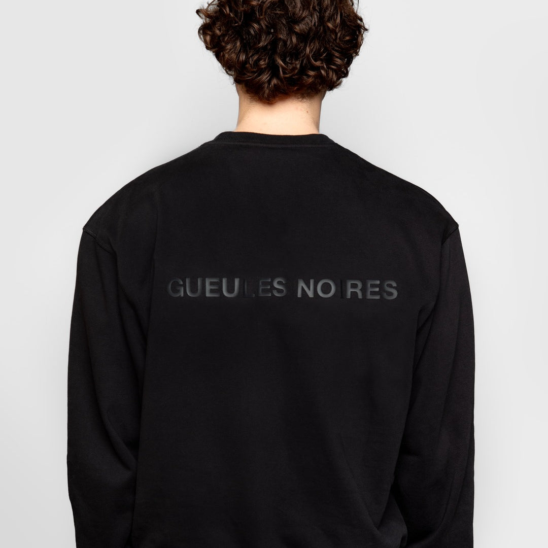 sweat noir minimaliste gueules noires vetement streetwear