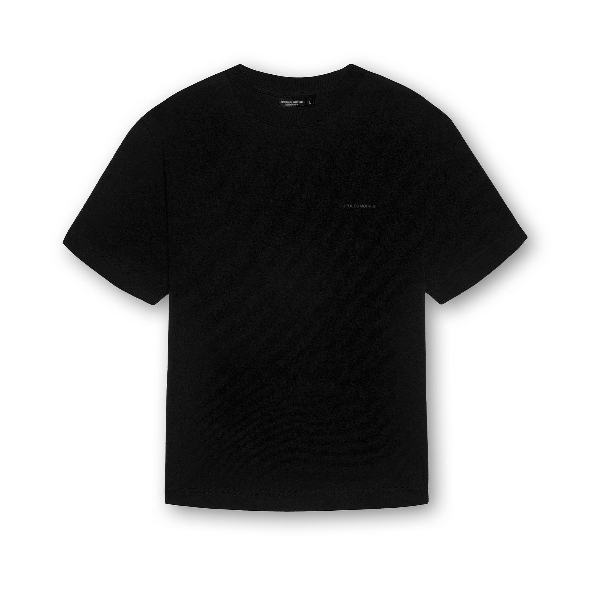 tshirt noir gueules noires vue face vetement minimaliste 